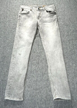 Ed Hardy Dagger Jeans Mens 32x31 Grey Slim Fit Stretch Y2K Punks Not Dead